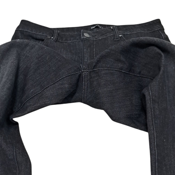 APNY Liberty Asymmetric Raw Hem Black Jeans Women’s 8 Cropped Slim - Picture 11 of 16